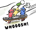 Pikmin riding on the Personal-Injury Plank as seen in the "Pro Moves" comic.